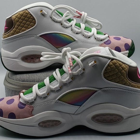 Reebok x Hasbro Question Mid Men's Size 10 'Candy Land' White GZ8826 Rare - Picture 2 of 9